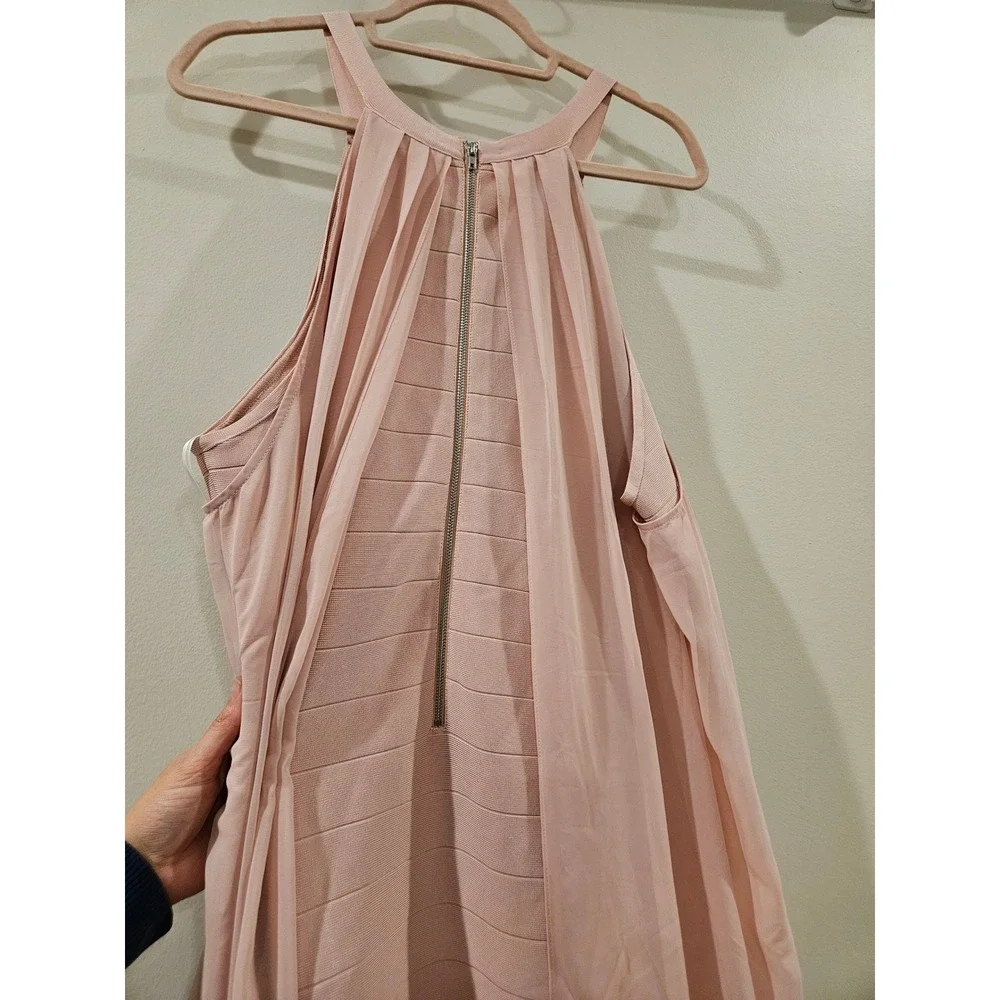 Venus Chiffon Overlay Bandage Dress Blush Hi Low Maxi Dress Women's Plus Size 24
